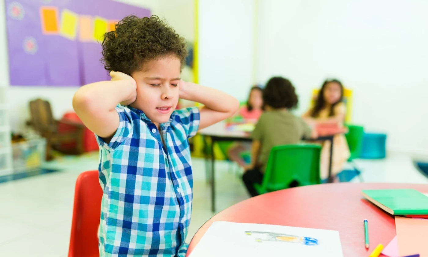 Child block ears from noise